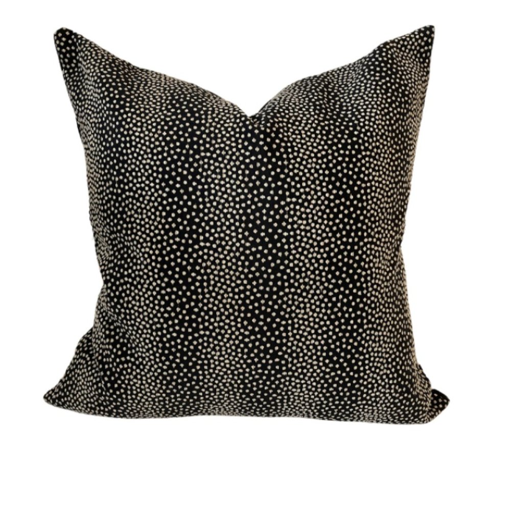 2PC 20" Black Luxury Decorative Polka Dot Cushion Throw Pillow Covers